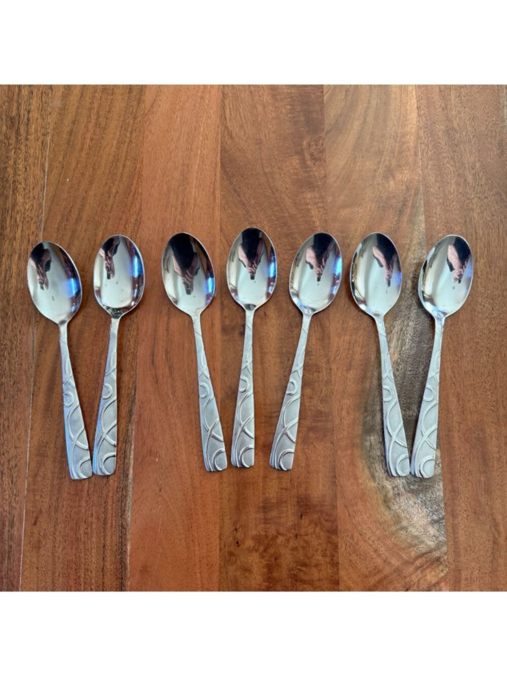 Cambridge Stainless Steel Conquest Pattern Soup Spoons Oval Shape Lot Of 7